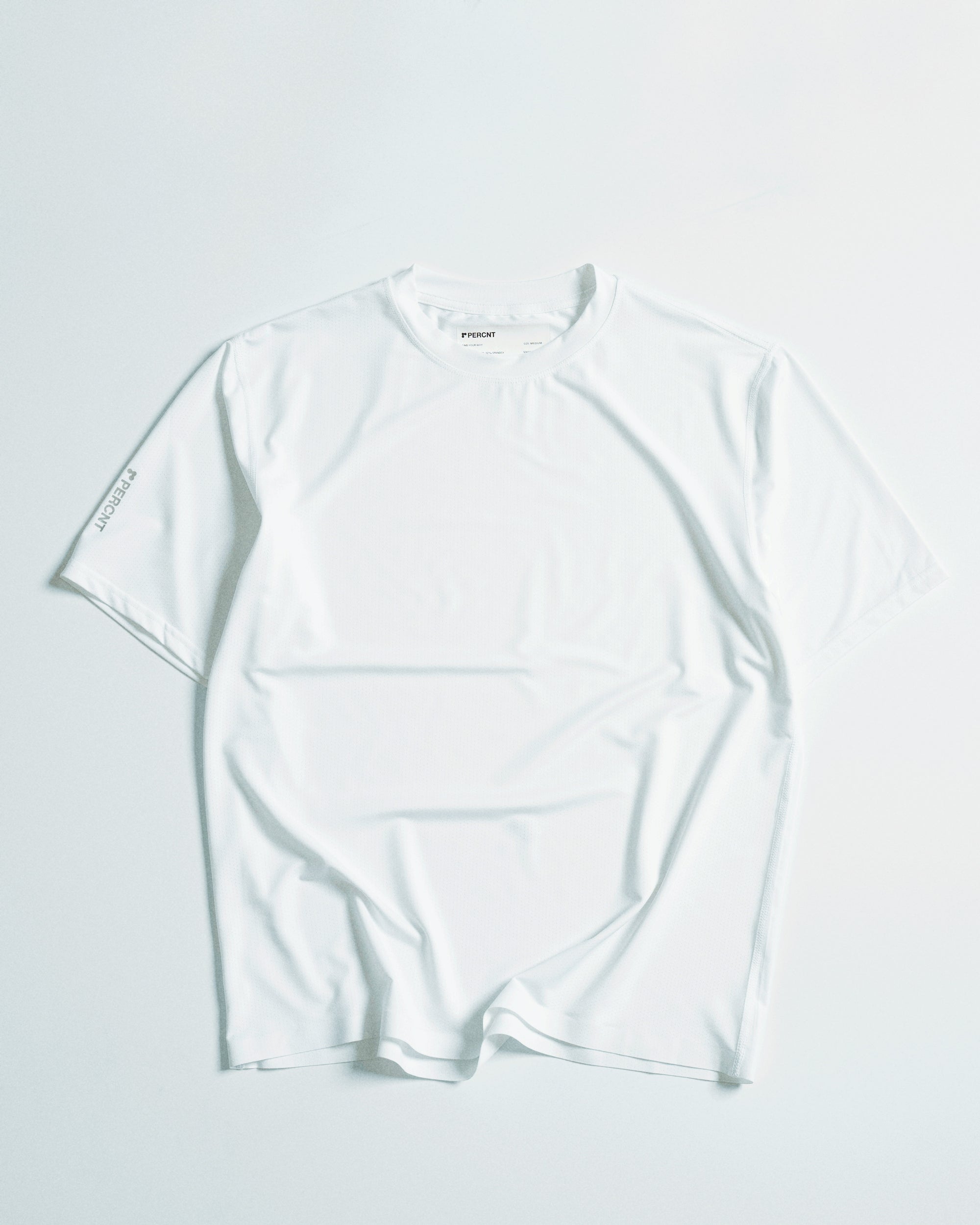 PERCNT® On Pace Performance Reflective Core T-Shirt - White