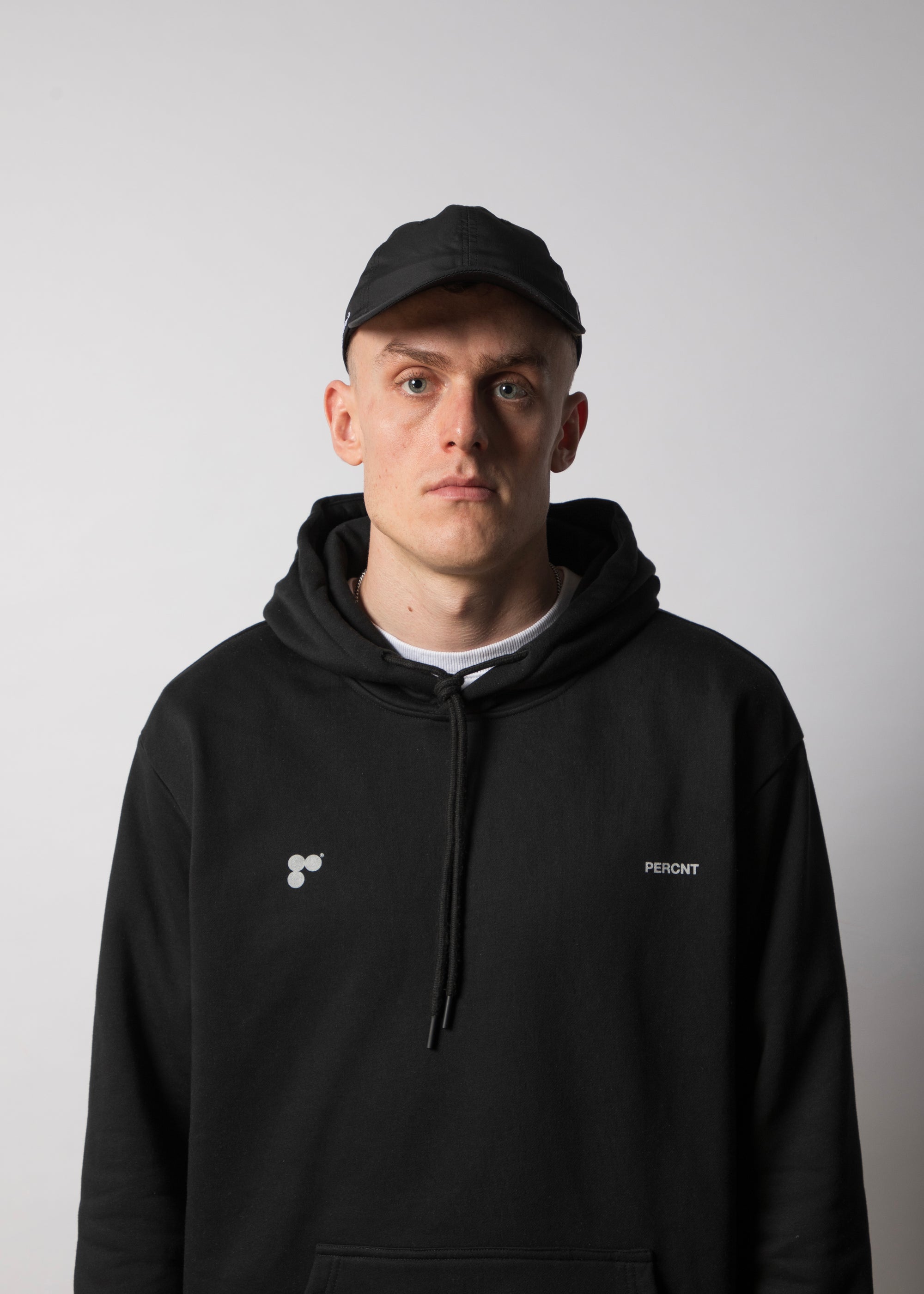 Mens running hoodie on model 