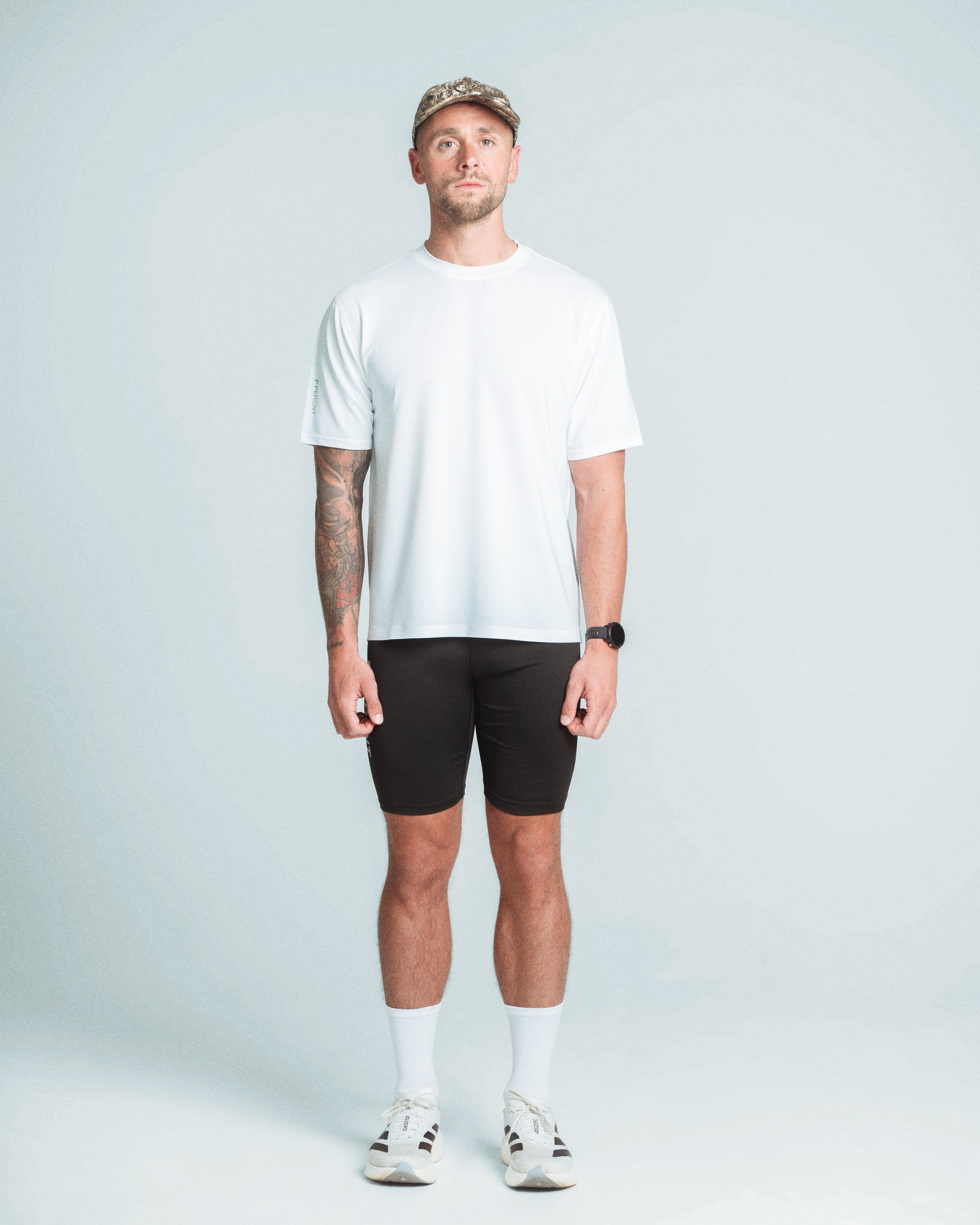 PERCNT® On Pace Performance Reflective Core T-Shirt - White