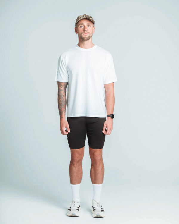 PERCNT® On Pace Performance Reflective Core T-Shirt - White