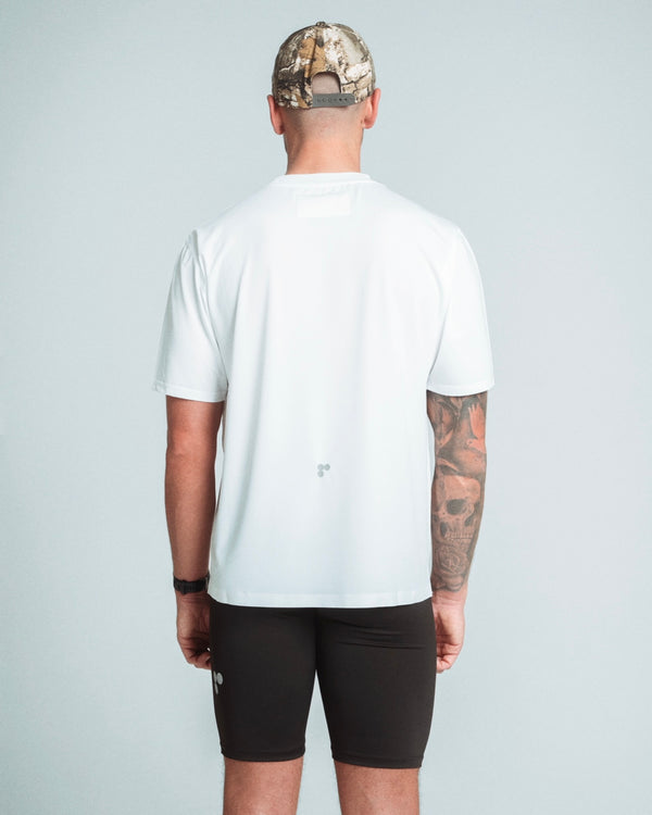 PERCNT® On Pace Performance Reflective Core T-Shirt - White